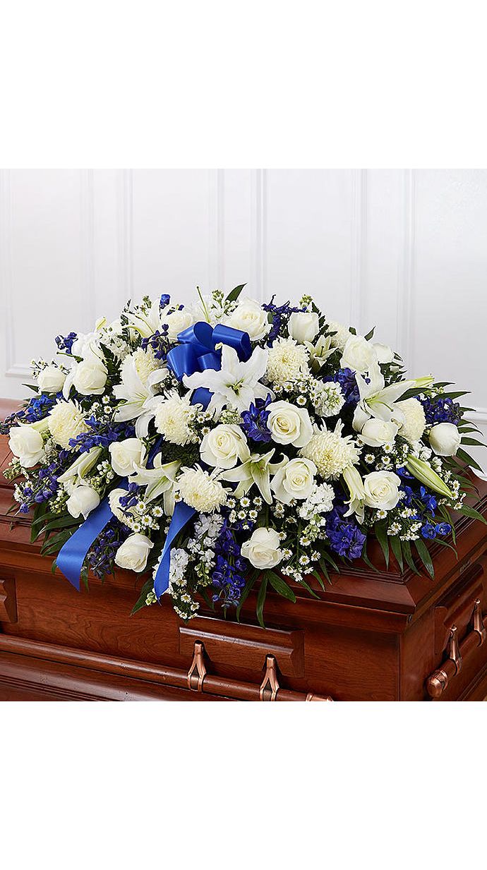 Buy Blue And White Mixed Half Casket Cover In Cebu Buy Casket Flowers Online In Cebu City 